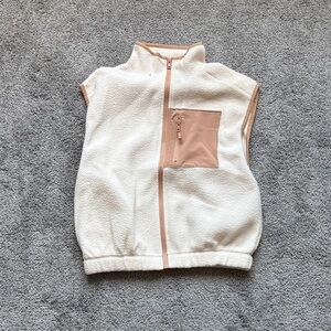 SO Cream and Tan Fleece Vest